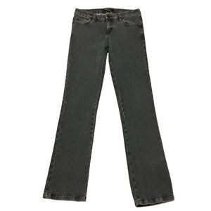 GASOLINE BLACK STRIPED STRAIGHT LEG/ MID RISE JEANS/ Size 4x32